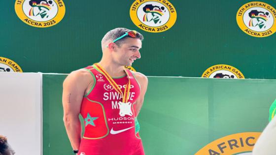 البطل المغربي في رياضة الترياثلون بدر سيوان يحرز الميدالية الفضية في الألعاب الأفريقية أكرا 2024