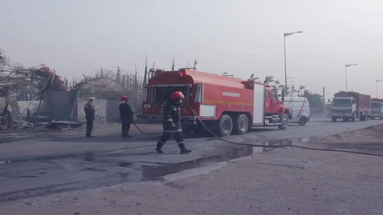 حريق مهول يأتي على مستودعات صناعية ضواحي أكادير